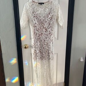 For Love And Lemons Ivory Floral Lace Dress